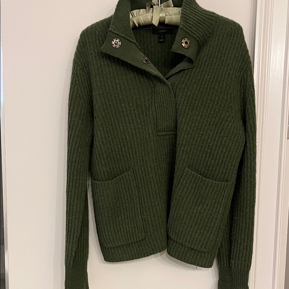 J. Crew Olive Ribbed Cardigan